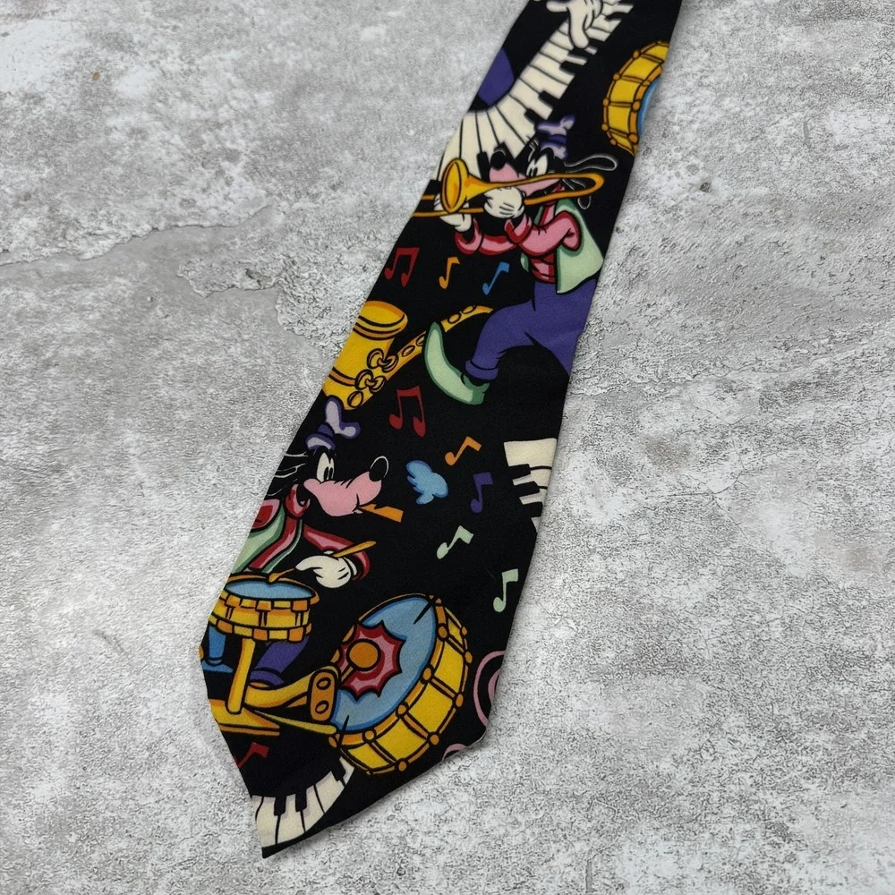 BALANCINE Silk Tie Mens OS Goofy Black Music Piano Pointed‎ Made IKorea Necktie